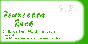 henrietta rock business card